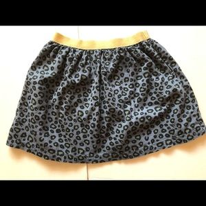 Carter's Blue Leopard Print Skirt with Gold Waistband